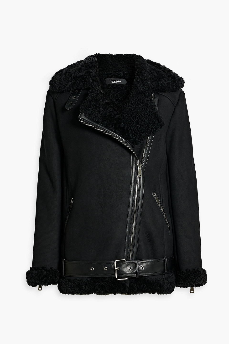 Muubaa Evie Shearling Jacket In Black