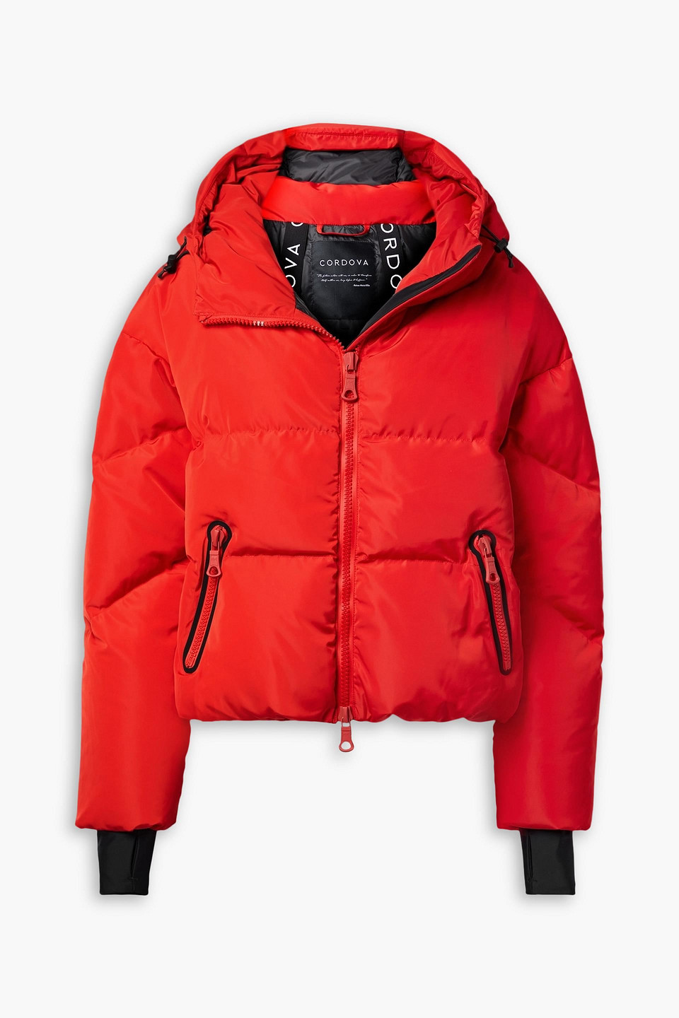 Cordova Meribel Quilted Hooded Down Ski Jacket In Red