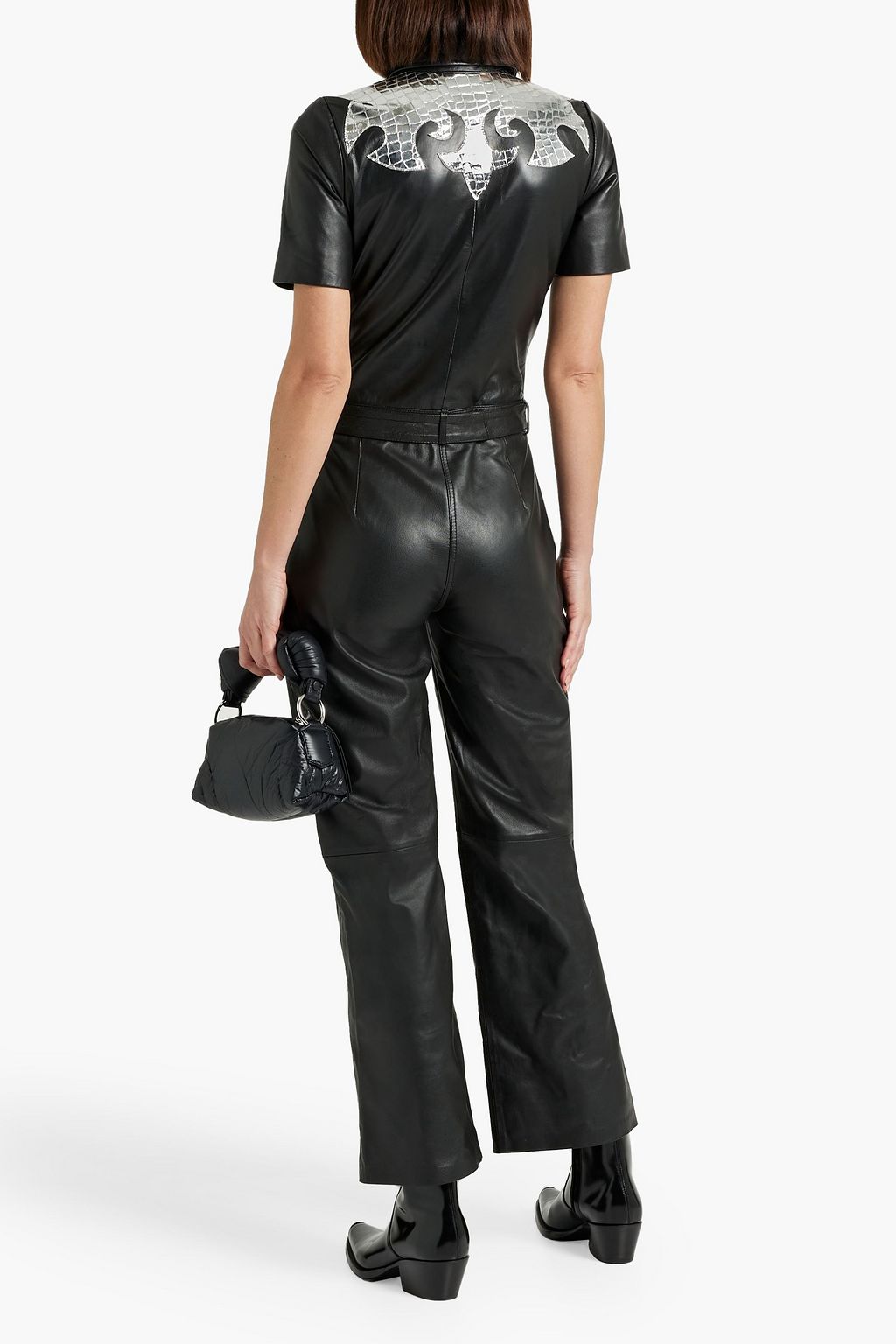 MUUBAA Belted leather jumpsuit | THE OUTNET