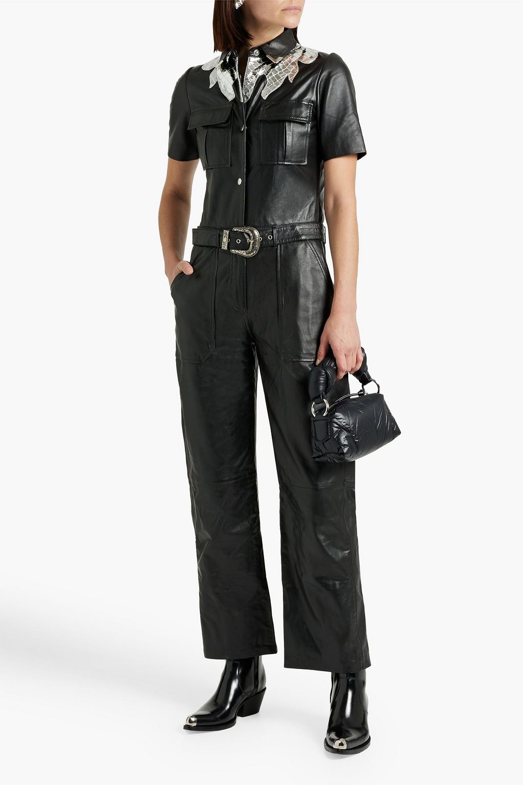 MUUBAA Belted leather jumpsuit | THE OUTNET