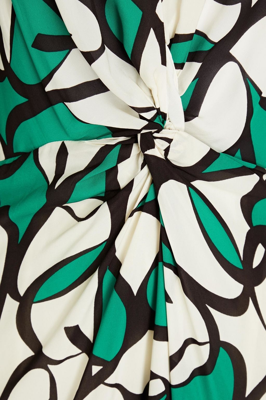 BA&SH Paz twist-front printed crepe de chine midi dress