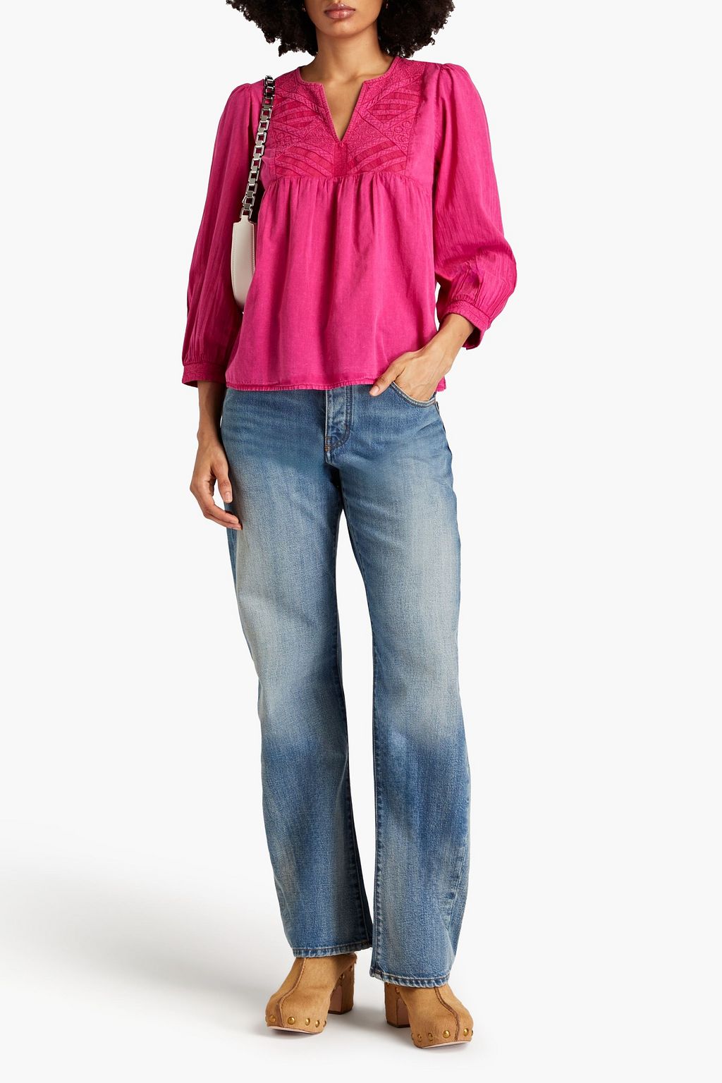 BA&SH Ilo embroidered cotton blouse