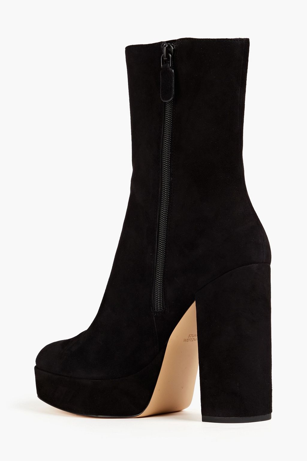 STUART WEITZMAN بوت بطول الكاحل من جلد السويد بنعل سميك