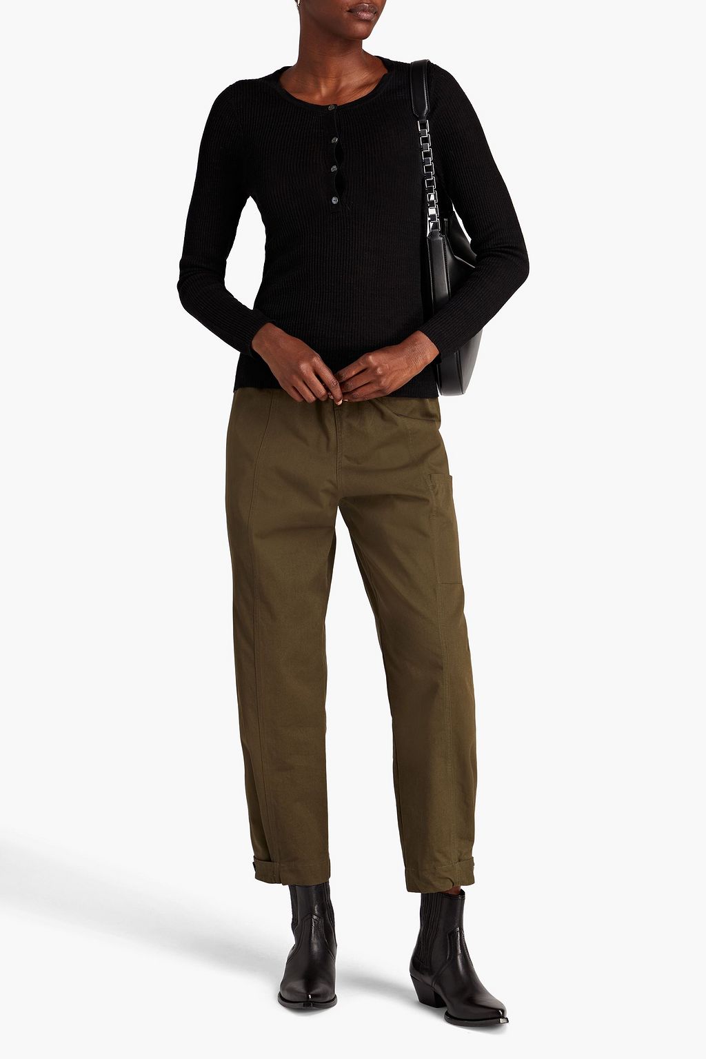 NILI LOTAN Michelle ribbed linen top