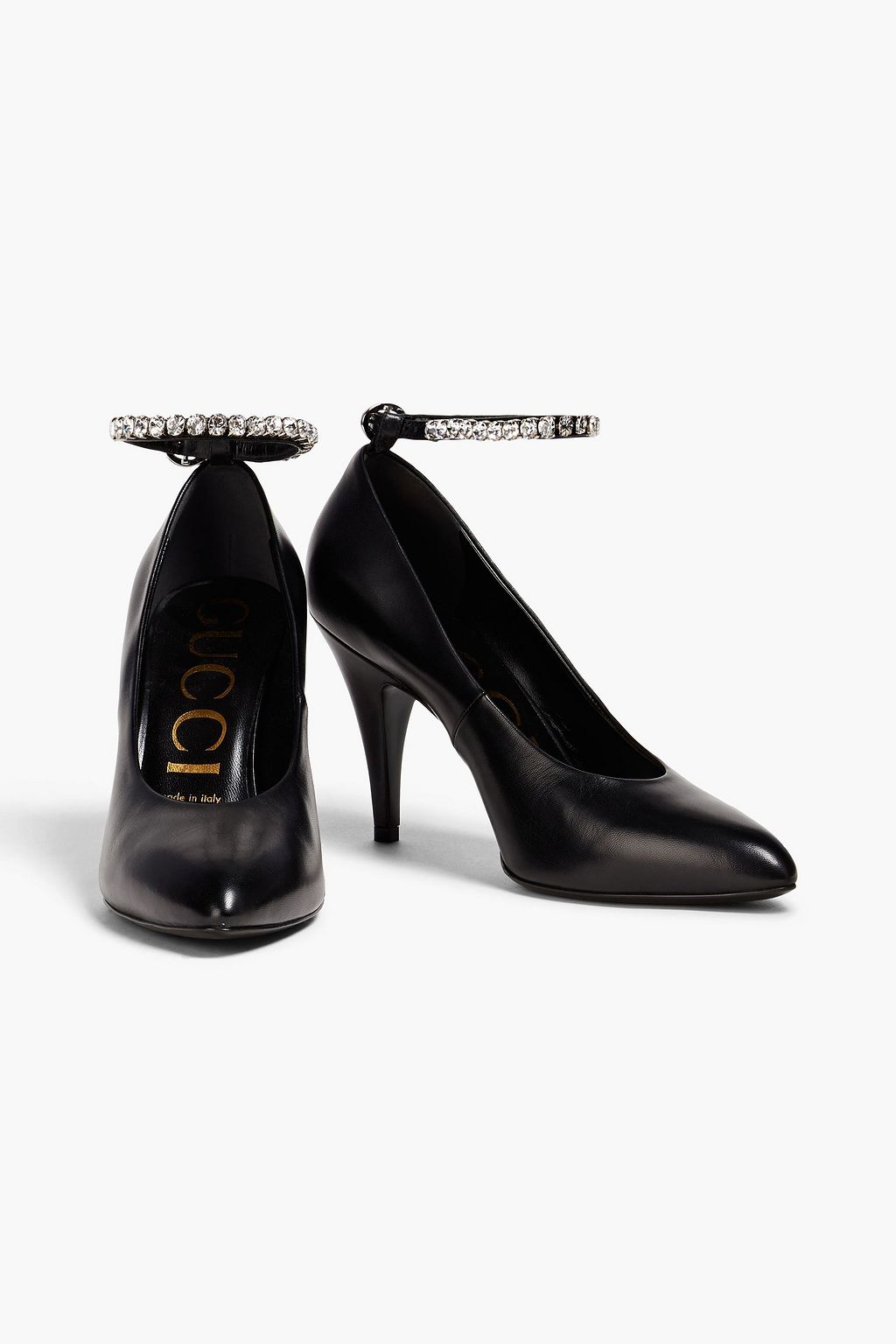 GUCCI Crystalembellished leather pumps THE