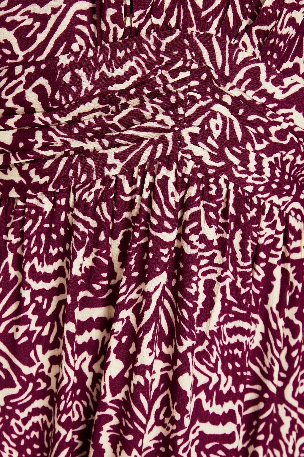 BA&SH Lia pleated printed crepe mini dress