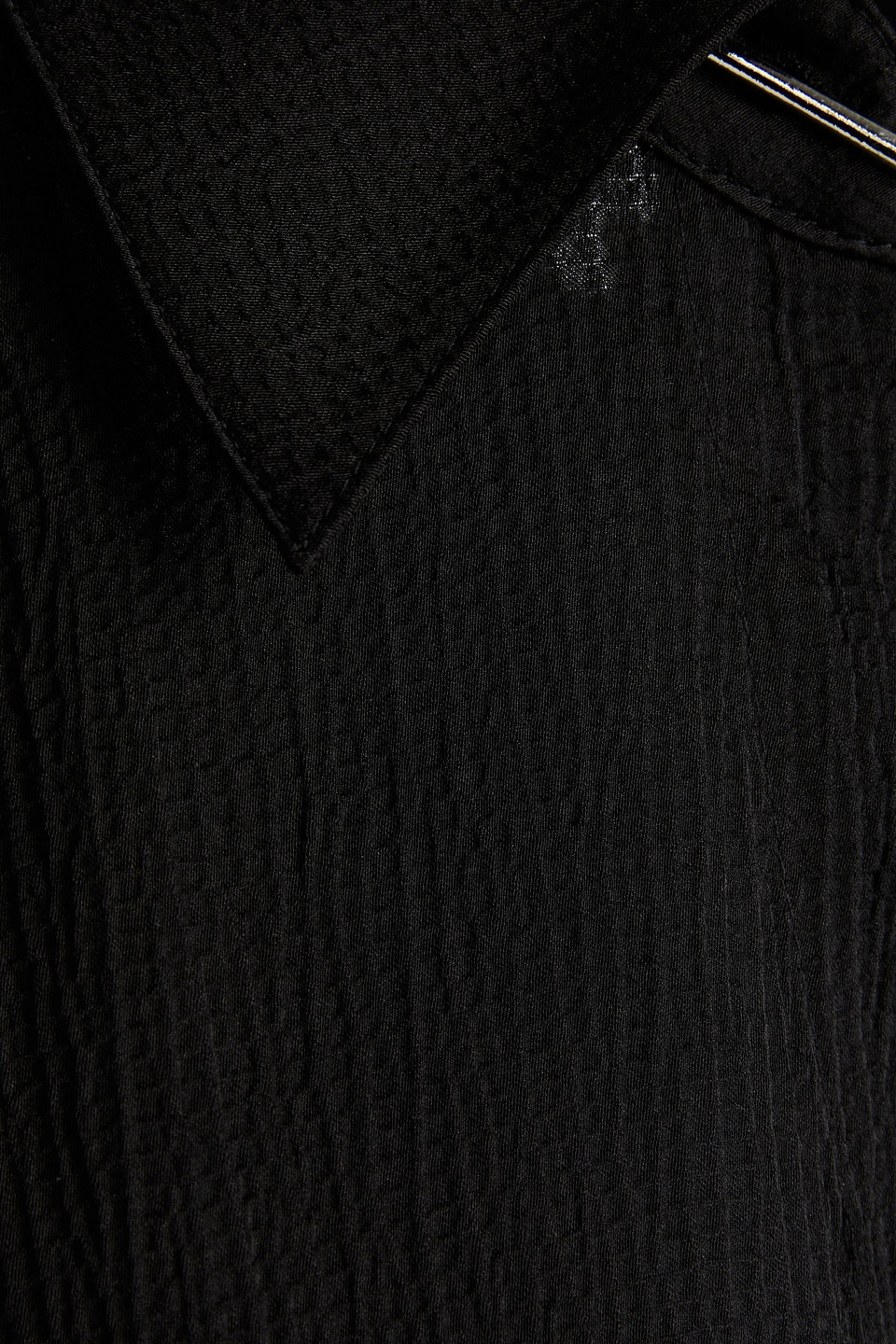 Ba&sh Kurtis Hammered Satin-crepe Shirt In Black