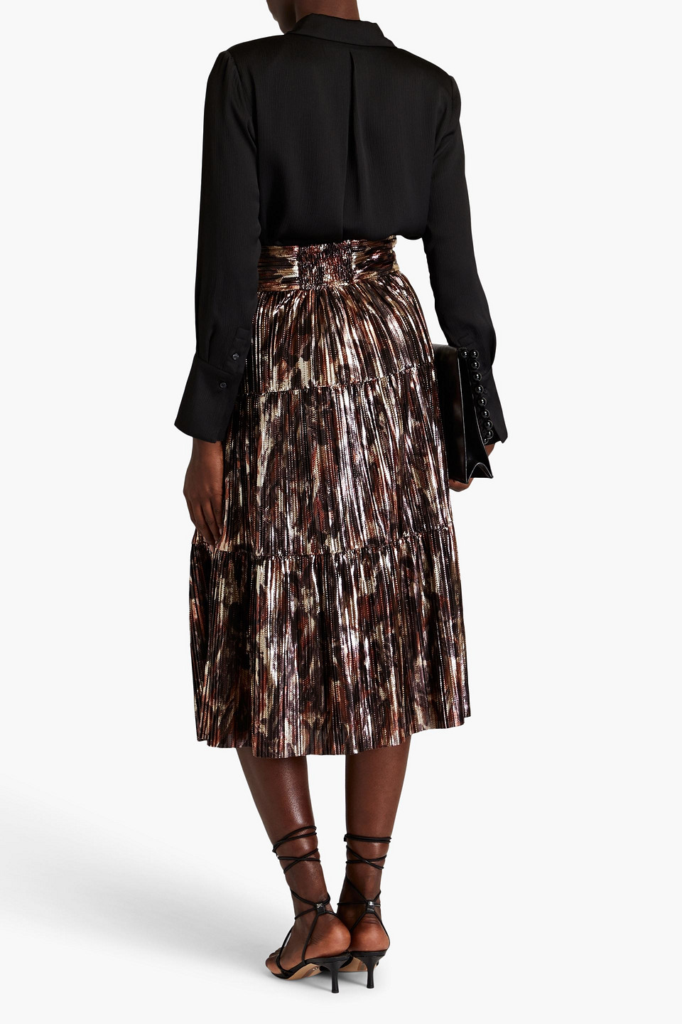 Ba&sh Kurtis Hammered Satin-crepe Shirt In Black