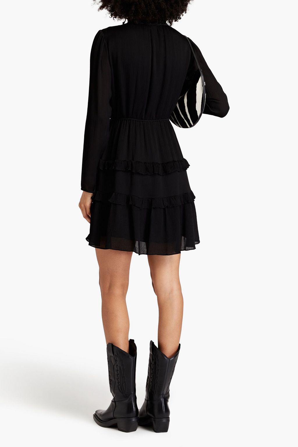 BA&SH Clen ruffled crepon mini dress