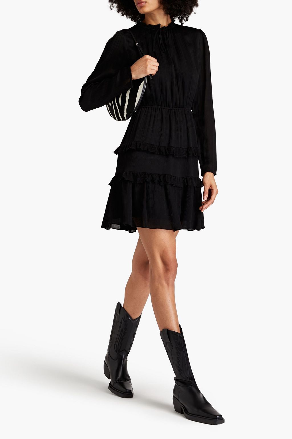 BA&SH Clen ruffled crepon mini dress