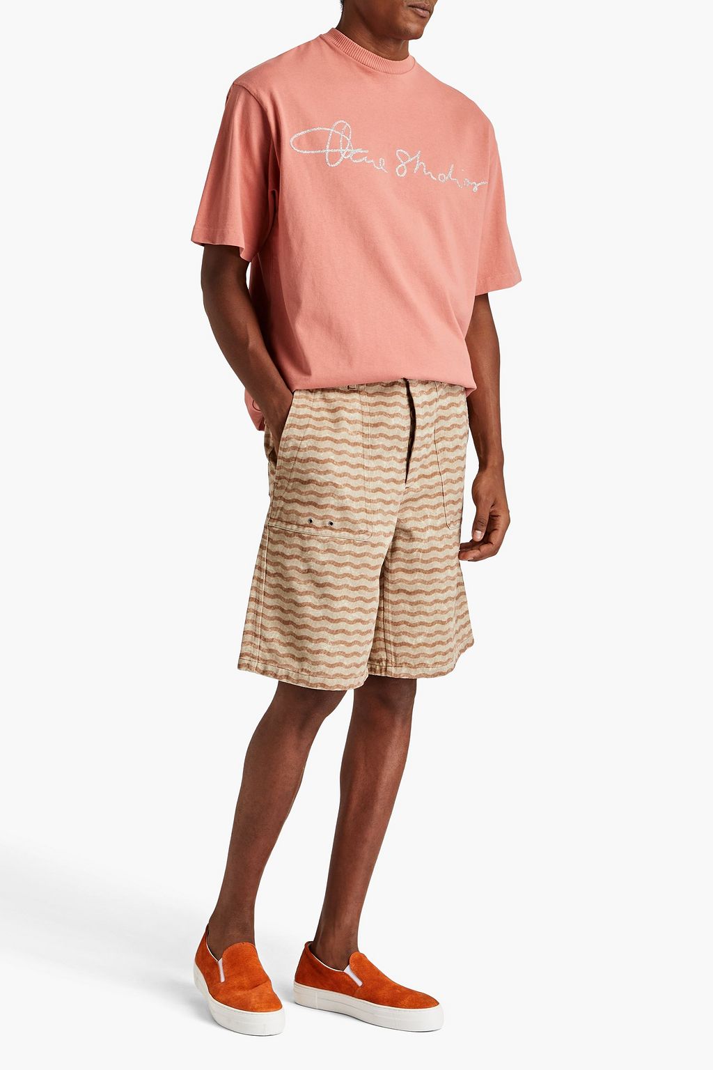 ACNE STUDIOS Embroidered cotton-jersey T-shirt