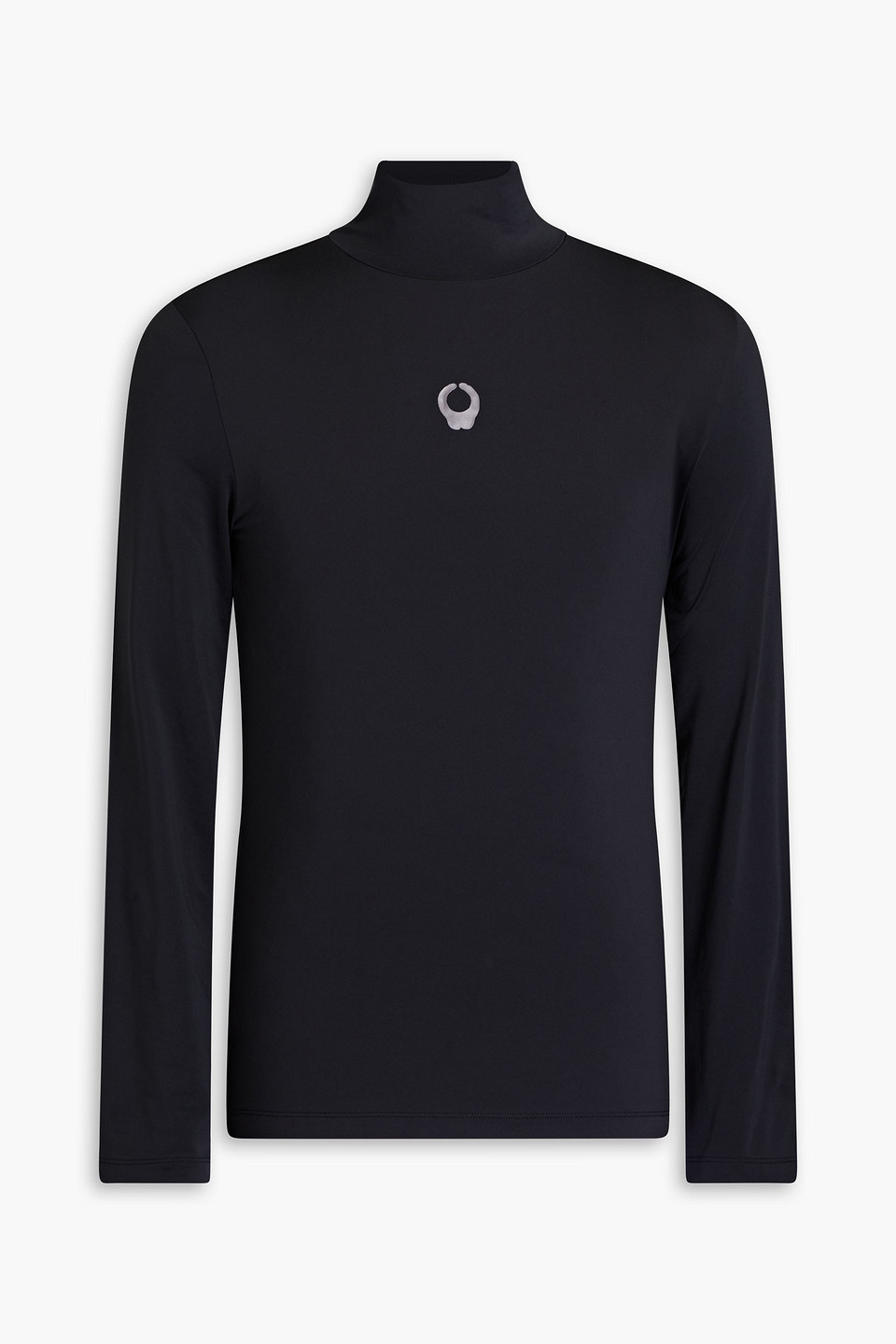 Printed stretch-jersey turtleneck top