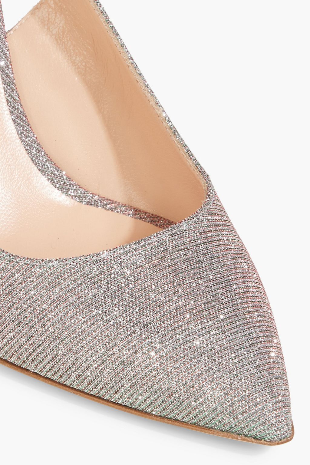 RUPERT SANDERSON Diana lamé slingback pumps