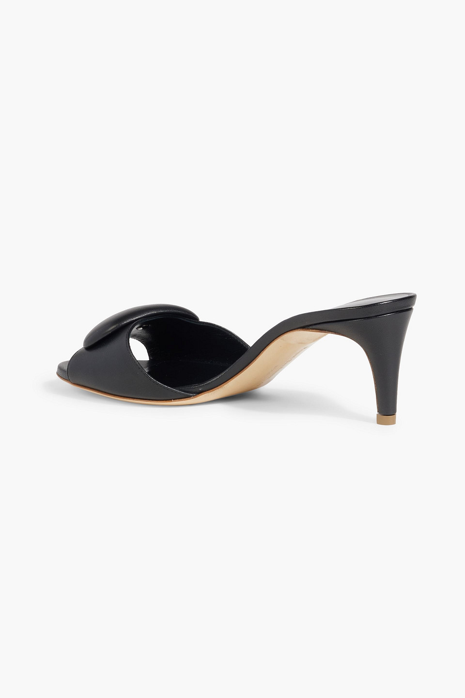 Shop Rupert Sanderson Gwyneth Embellished Leather Mules In Black