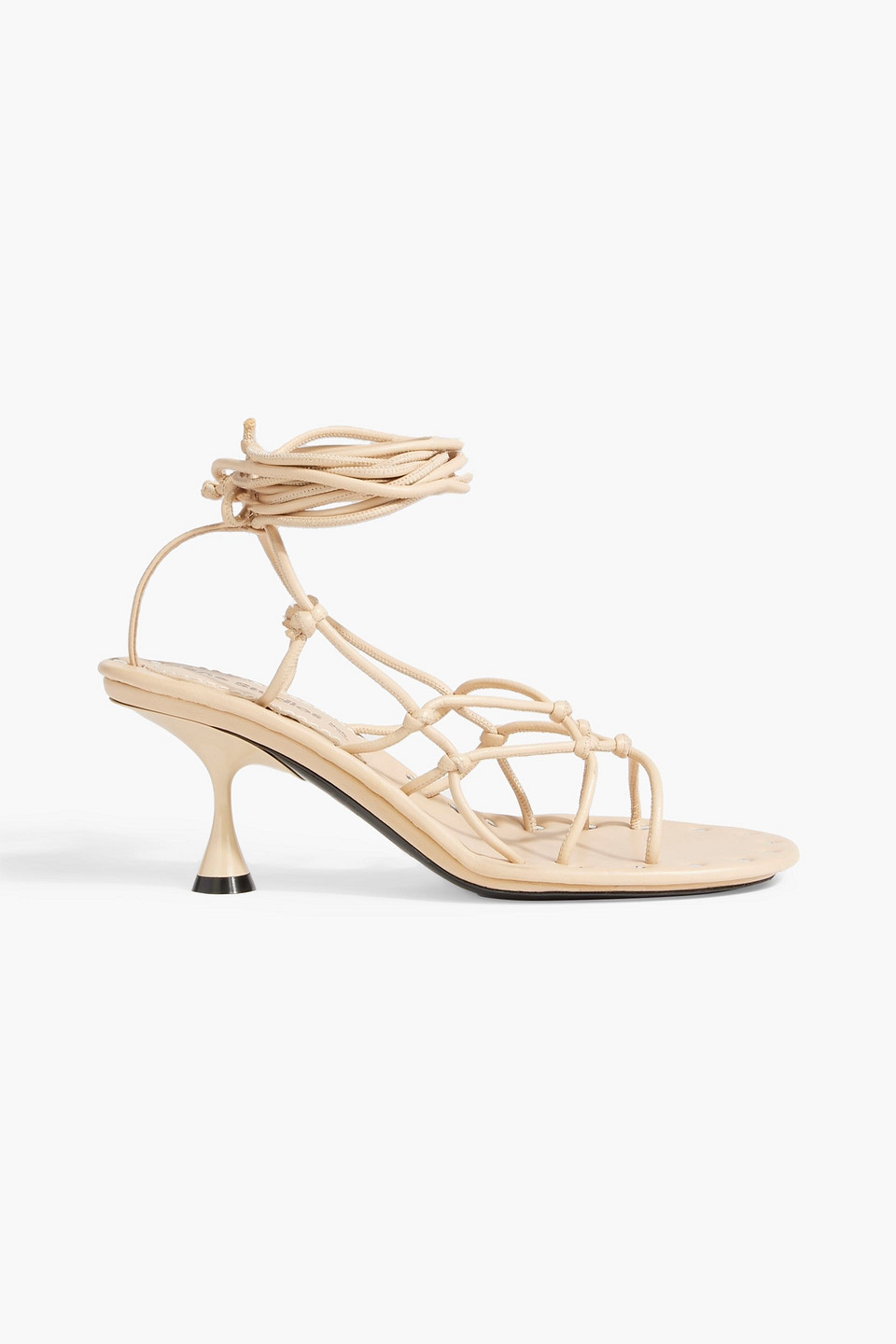 Acne Studios Knotted Leather Sandals In Beige