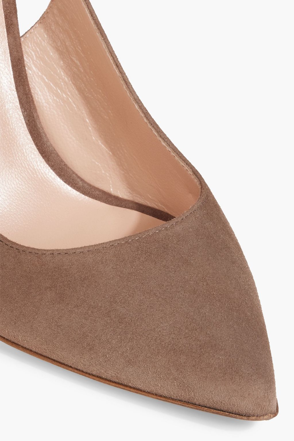 RUPERT SANDERSON Diana suede slingback pumps