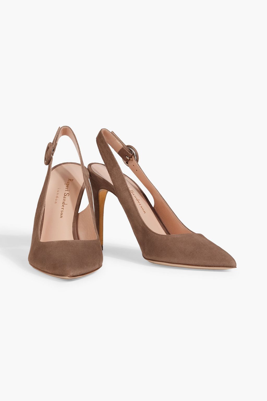 RUPERT SANDERSON Diana suede slingback pumps