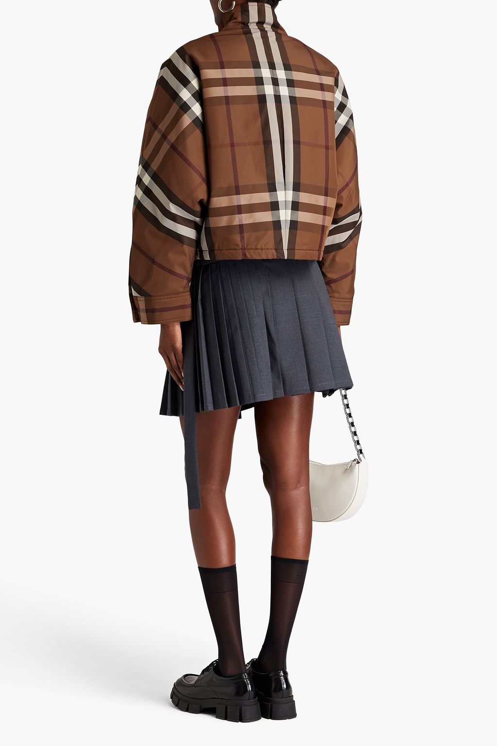 BURBERRY Oversized checked shell jacket