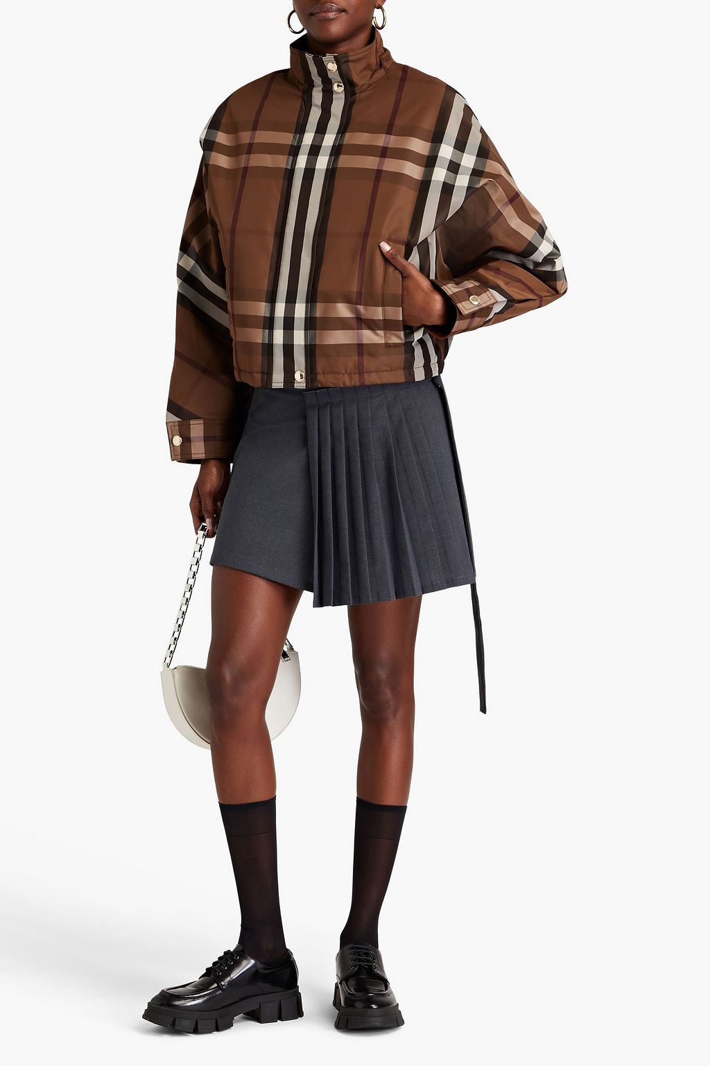 BURBERRY Oversized checked shell jacket