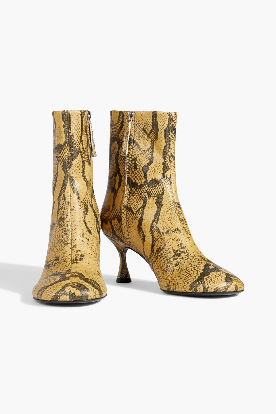 Acne Studios Snake-effect Leather Ankle Boots In Animal Print