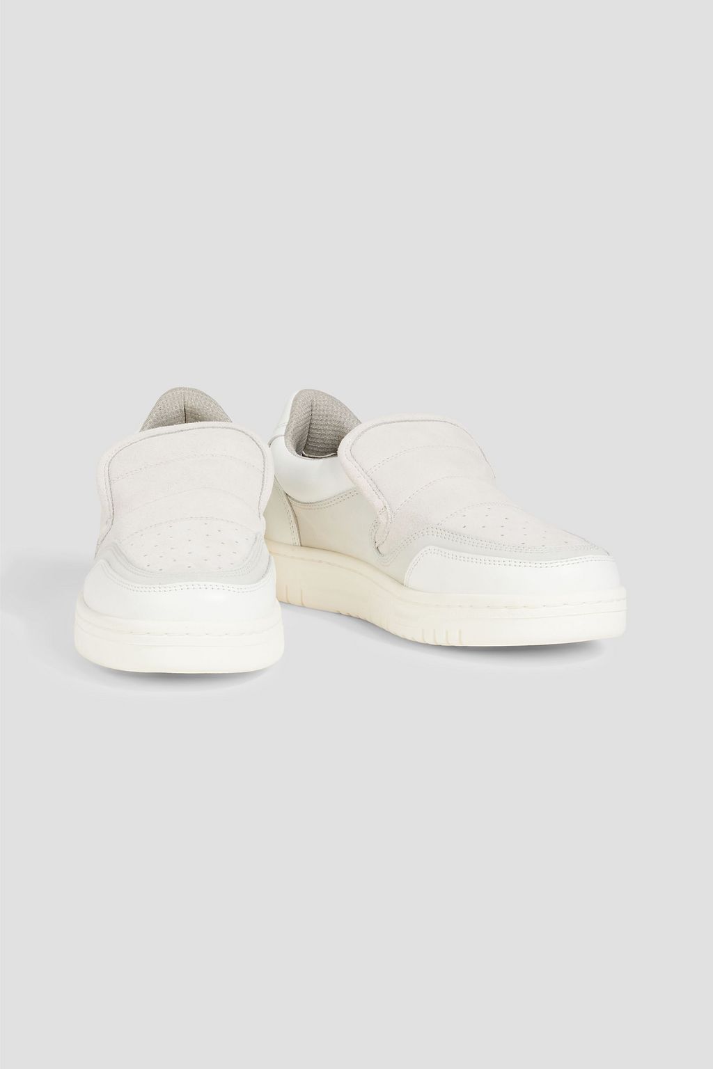 ACNE STUDIOS Quilted suede and leather slip-on sneakers