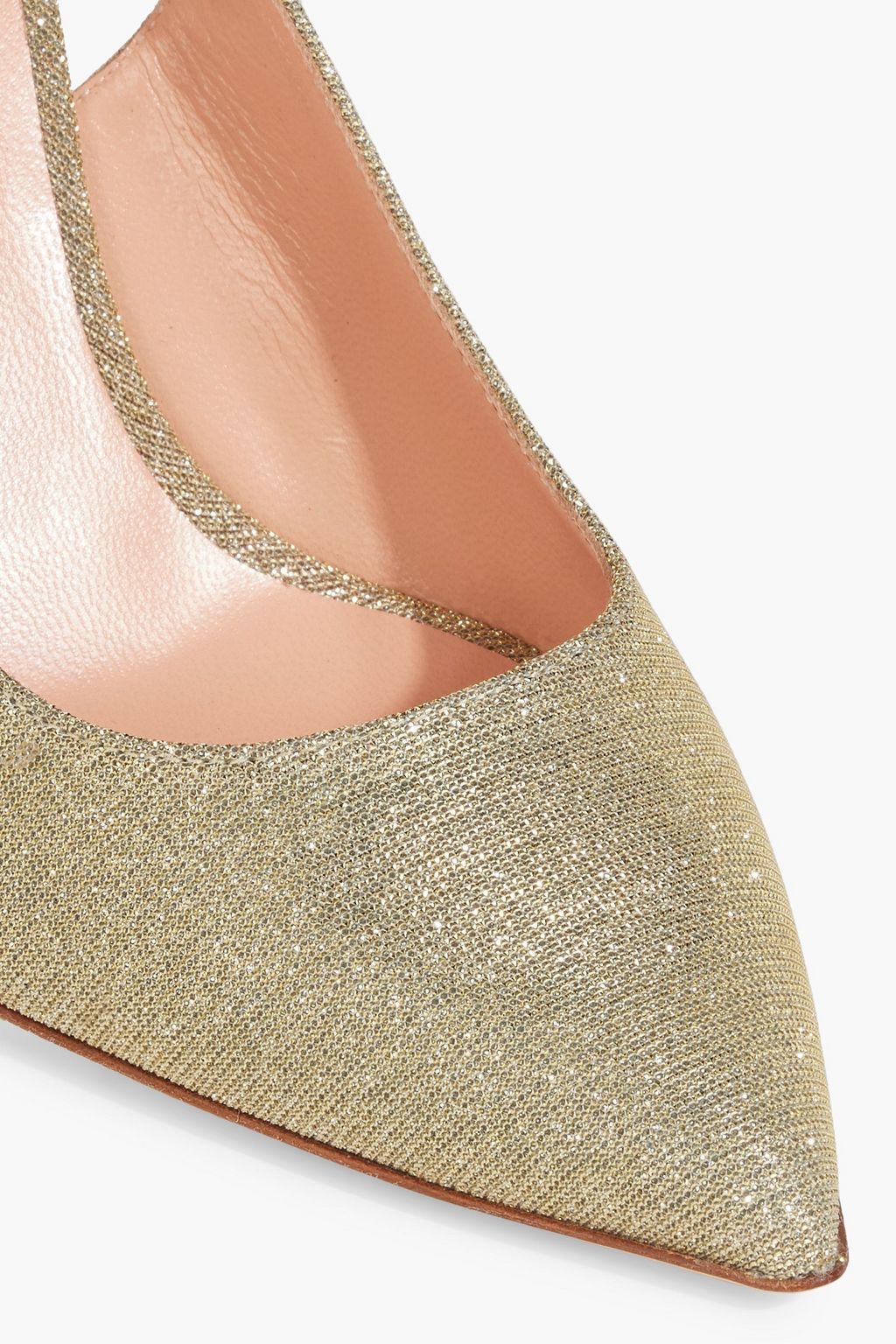 RUPERT SANDERSON Diana lamé slingback pumps