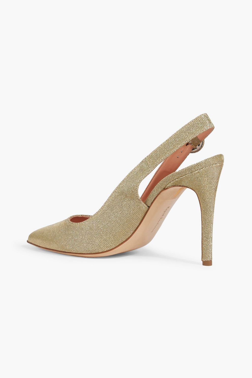 RUPERT SANDERSON Diana lamé slingback pumps