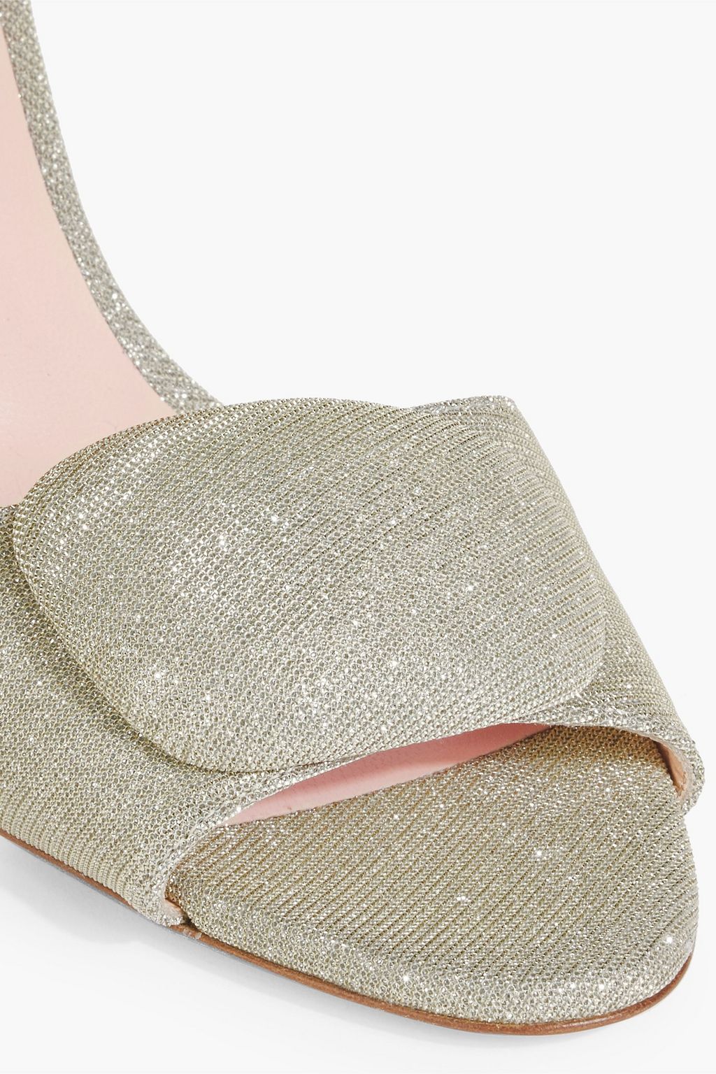 RUPERT SANDERSON Gwyneth embellished lamé mules