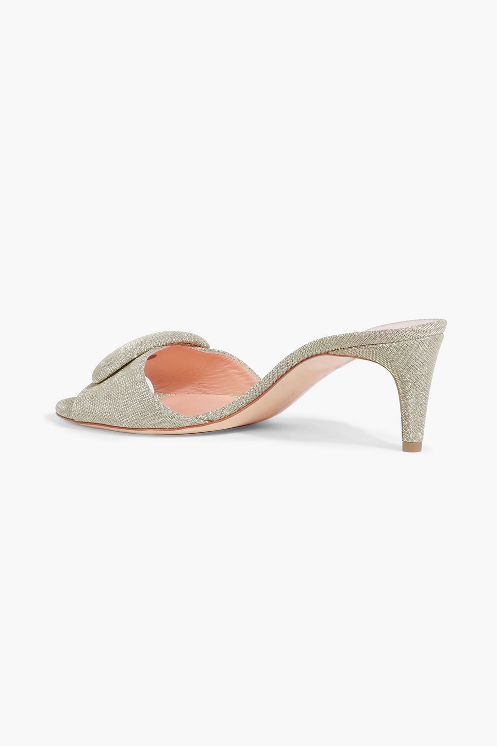 RUPERT SANDERSON Gwyneth embellished lamé mules