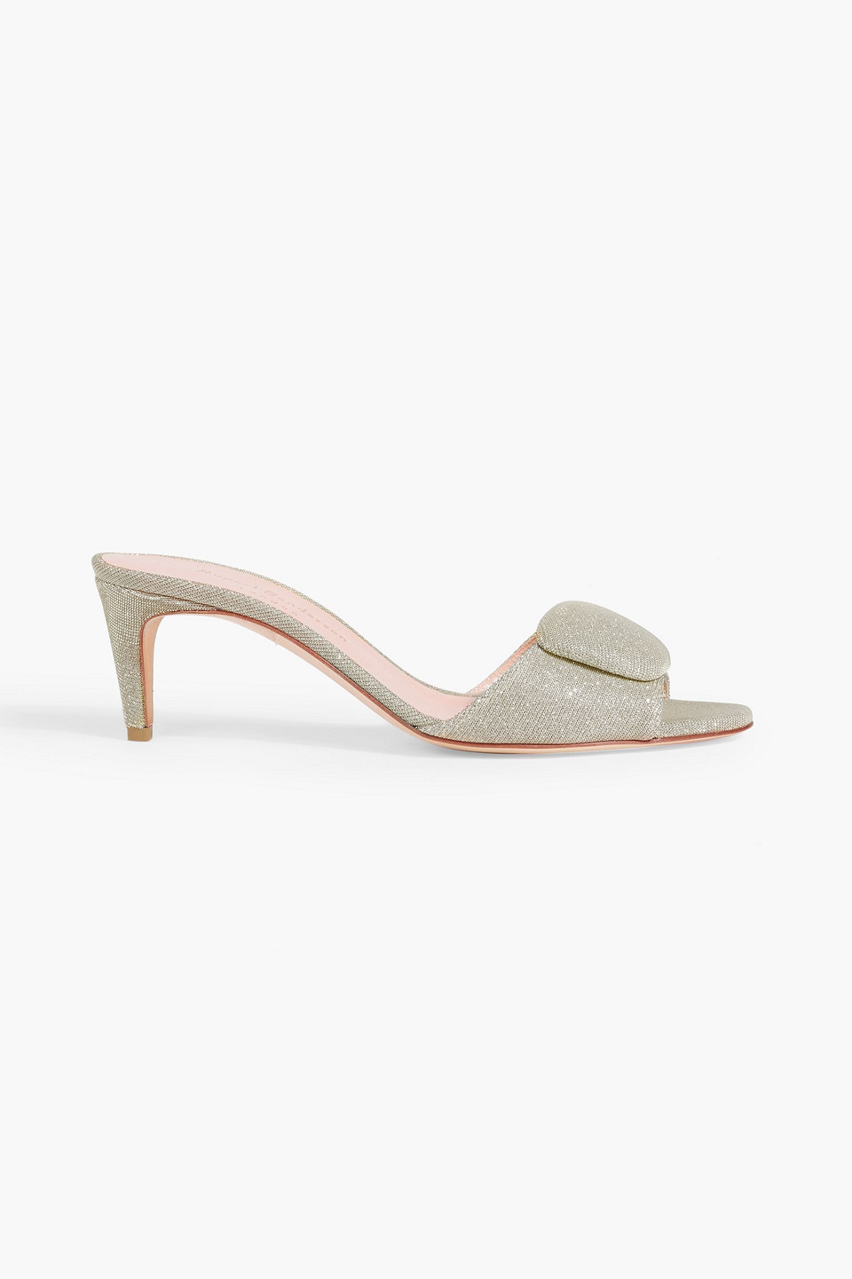 Rupert Sanderson Gwyneth Embellished Lamé Mules In Gold