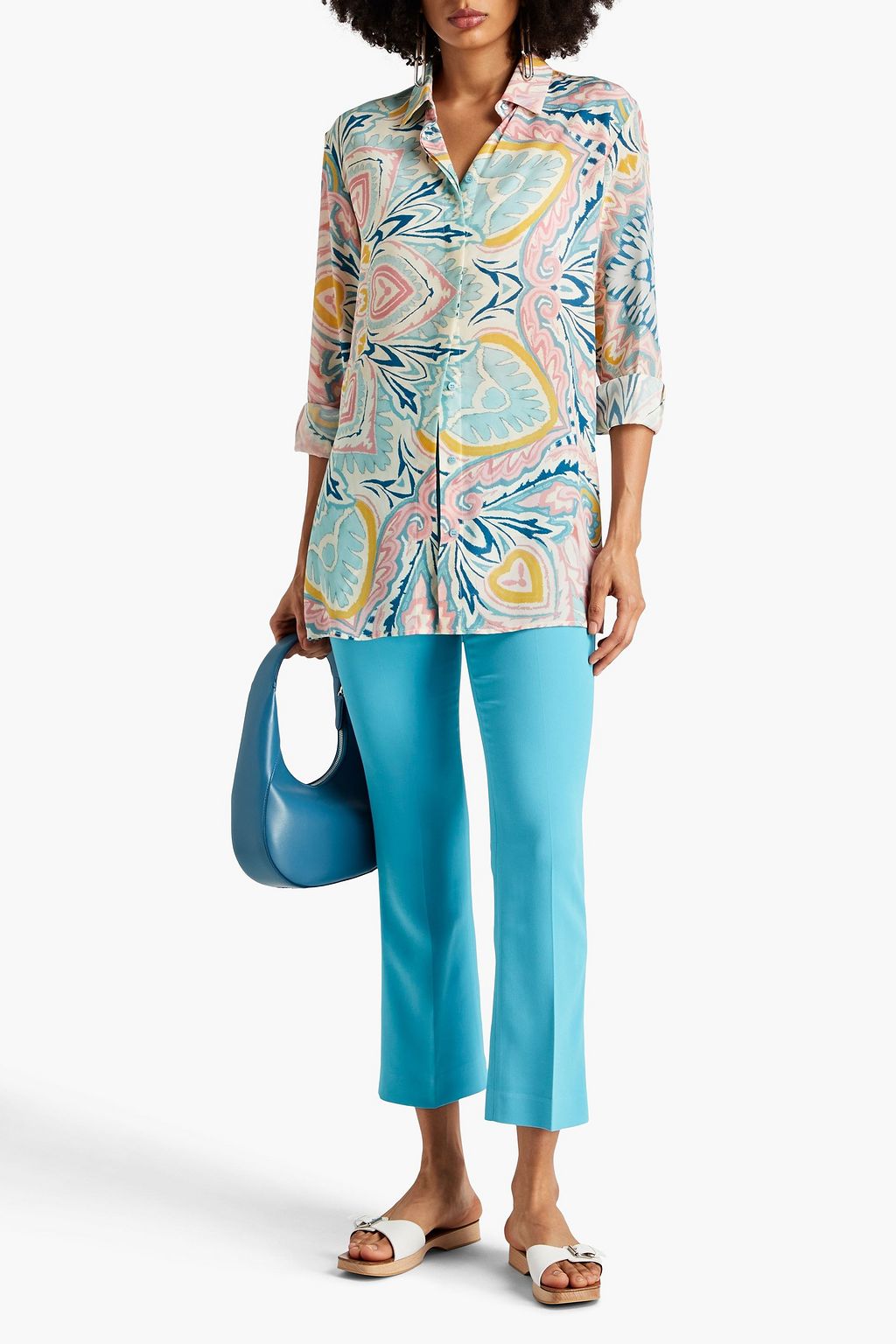ETRO Printed silk-crepe shirt