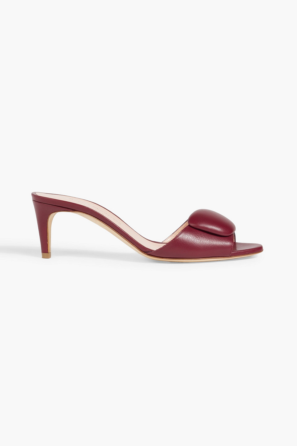 Rupert Sanderson Gwyneth Embellished Leather Mules In Crimson