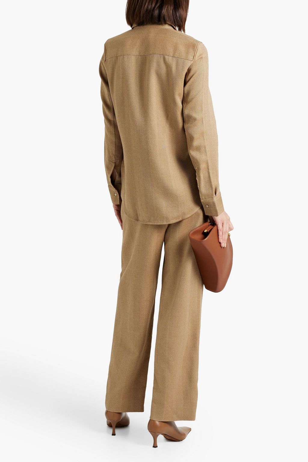 TOTEME Herringbone wool-blend shirt