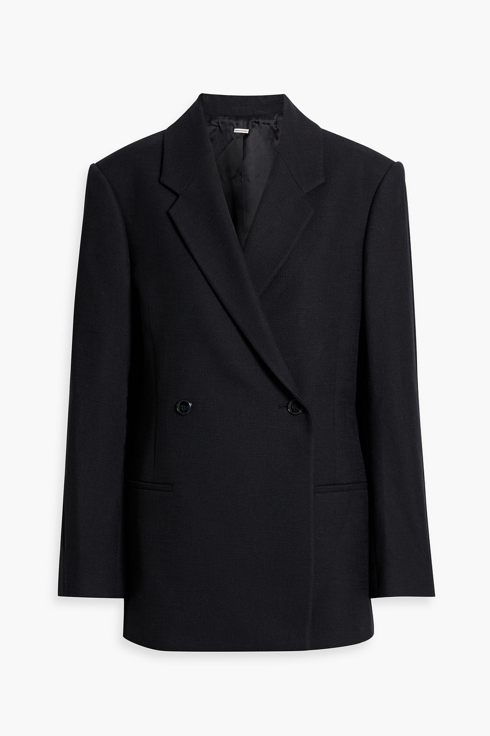 Totême Toteme Double Breasted Recycled Wool Blazer In Black