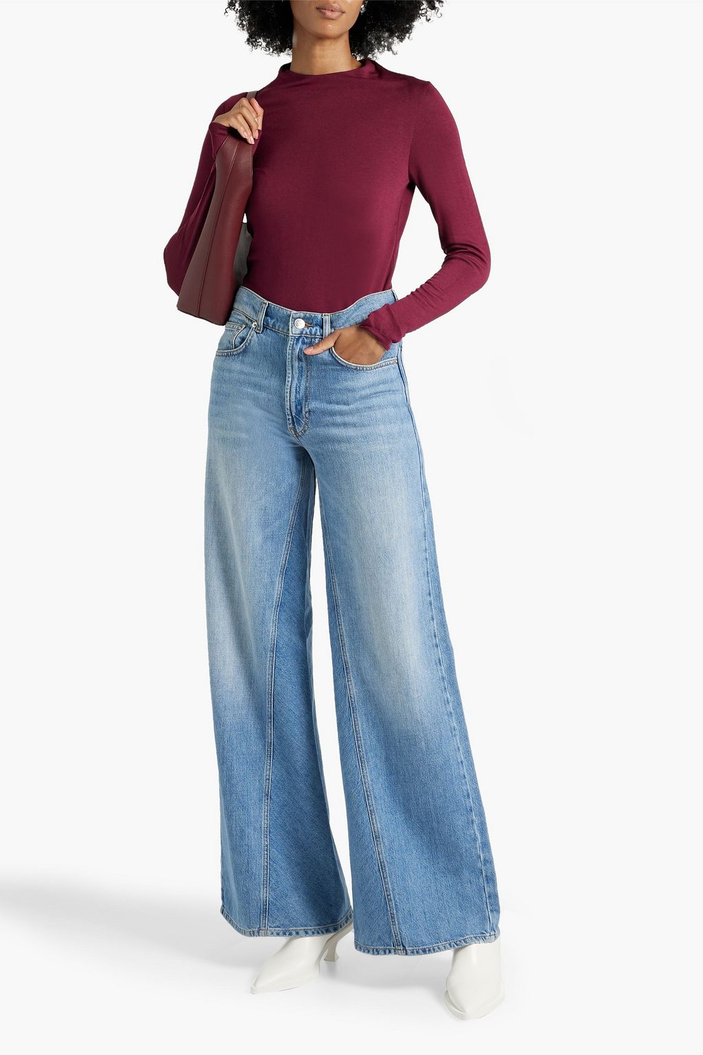 VINCE. Stretch-jersey top