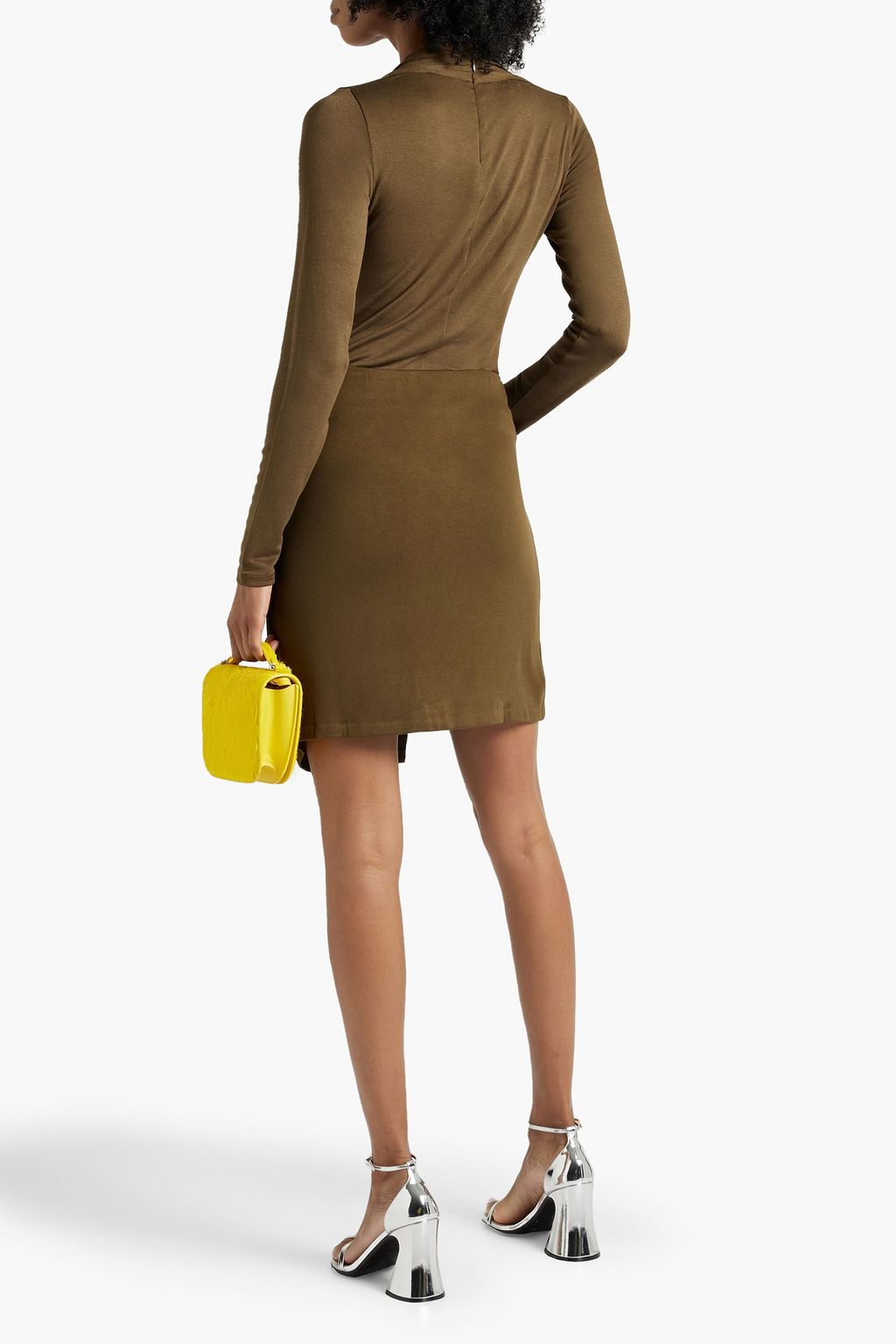 VINCE. Draped jersey mini skirt