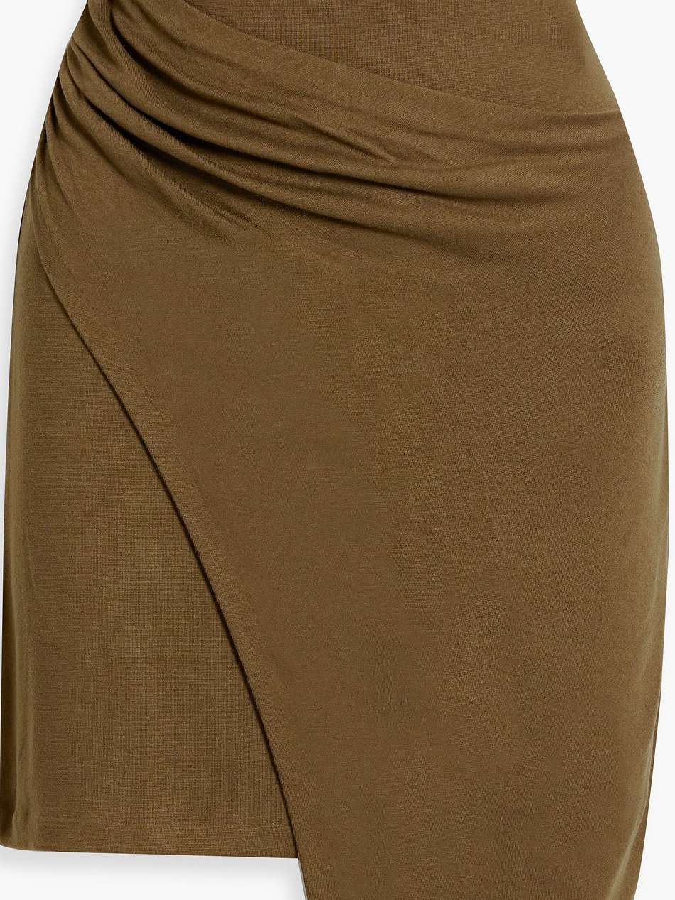 draped jersey mini skirt