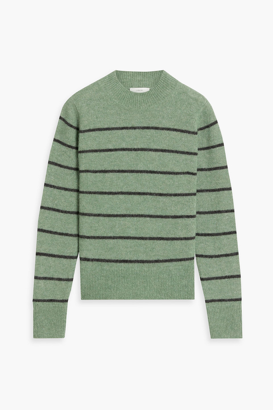 VINCE STRIPED ALPACA-BLEND SWEATER