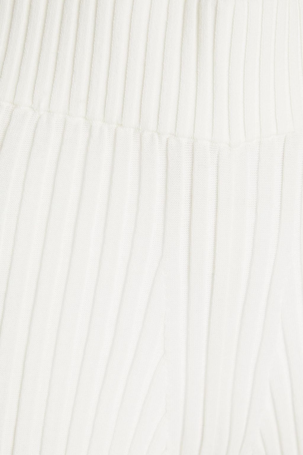 DION LEE بنطلون بقصة واسعة من الأسفل من مزيج من القطن بتصميم مضلّع