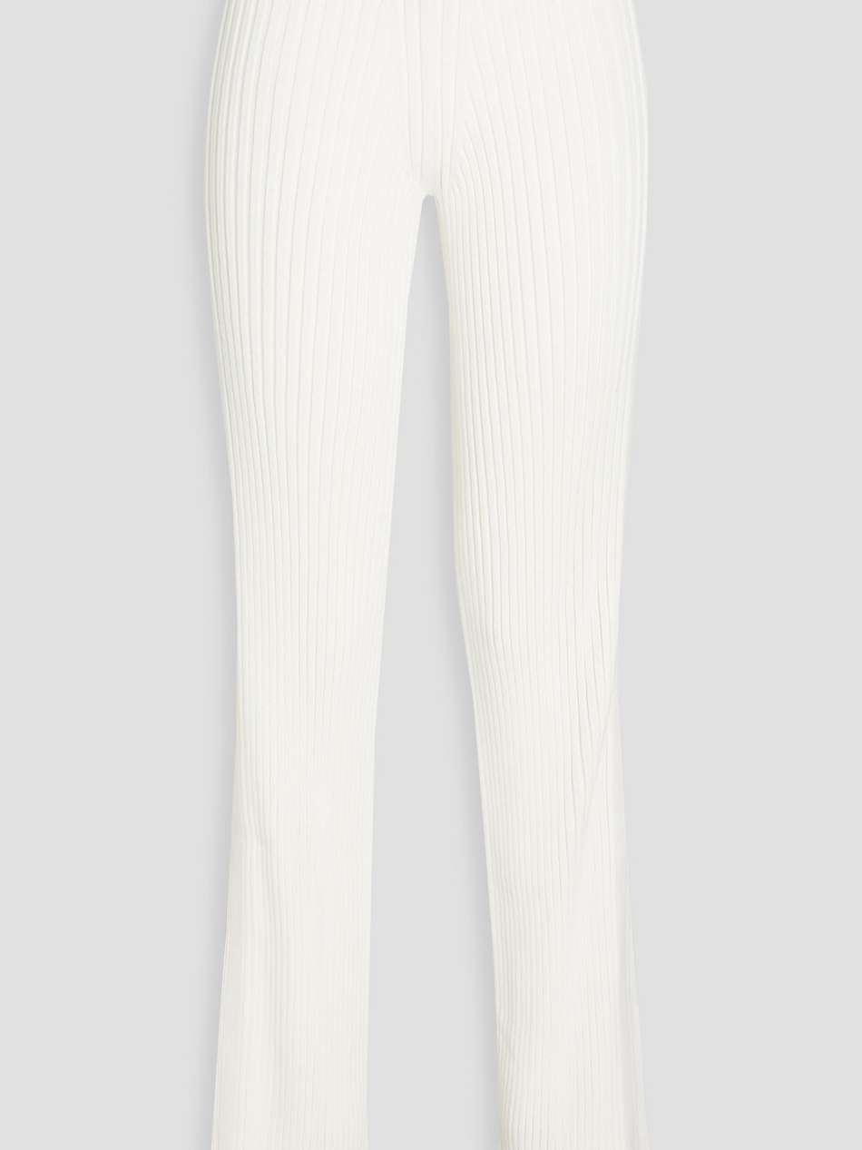 ribbed cotton-blend flared pants