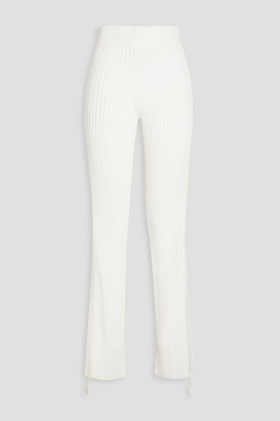 Dion Lee Ribbed Cotton-blend Flared Trousers In Ivory