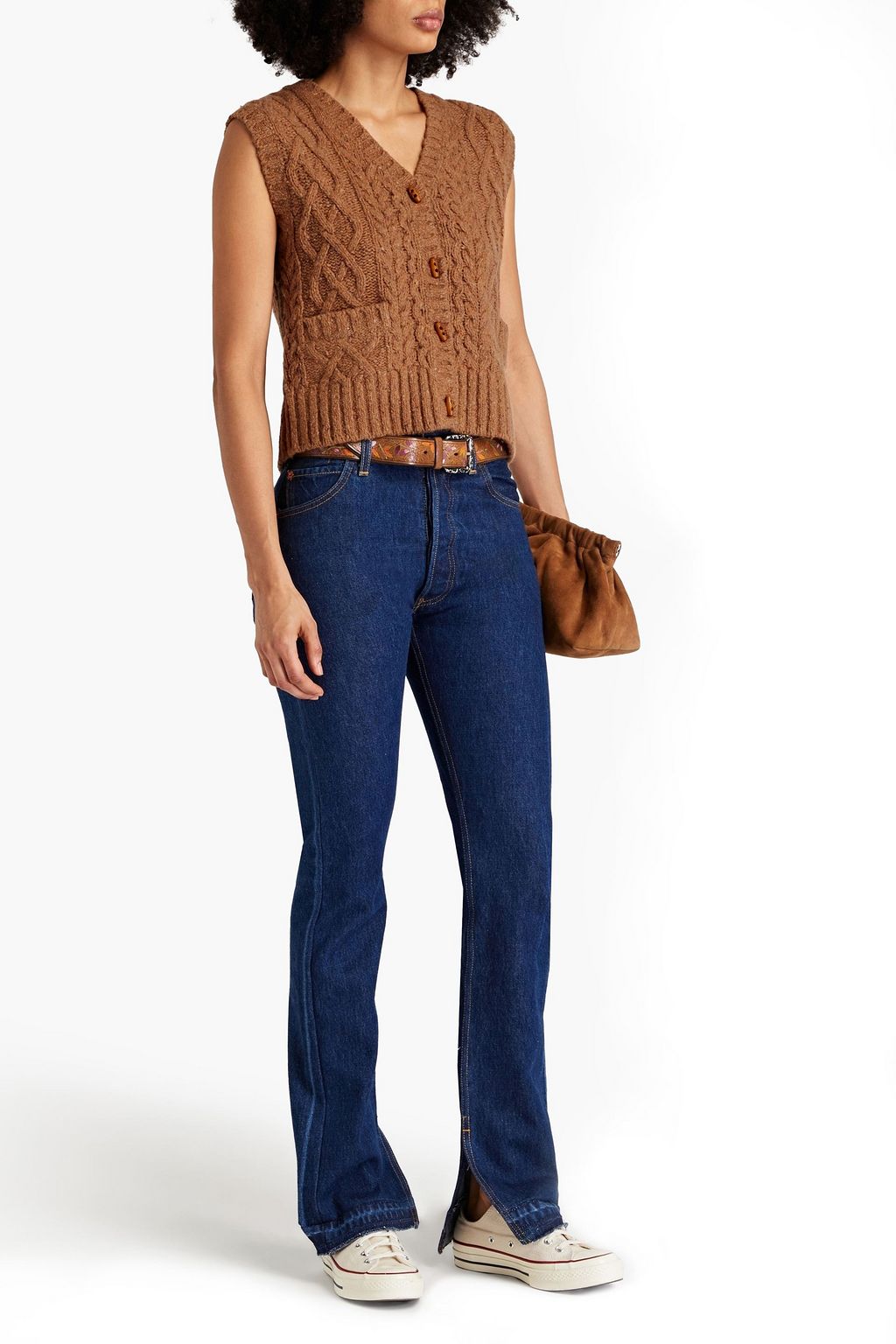 RE/DONE 50s Donegal cable-knit wool-blend vest