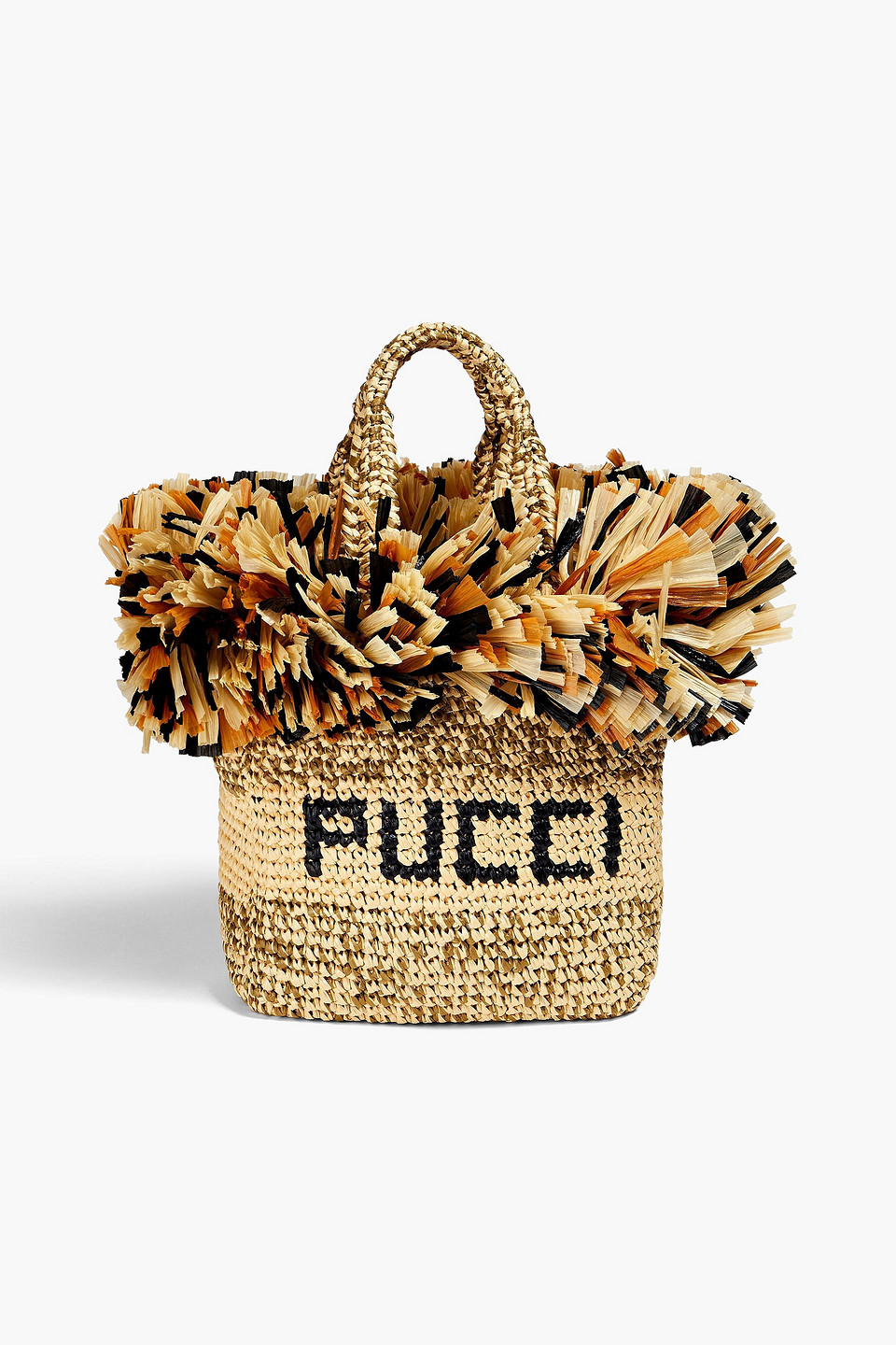Pucci Tote Bag Aus Raffiabastimitat Mit Fransen In Beige
