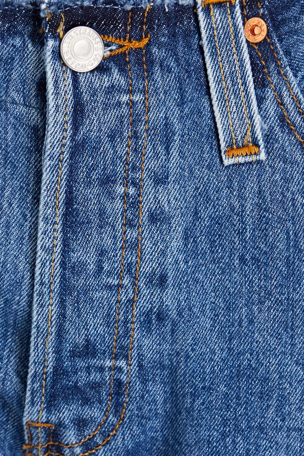RE/DONE WITH LEVI'S جينز بأرجل مستقيمة وخصر متوسط الارتفاع بتصميم قصير