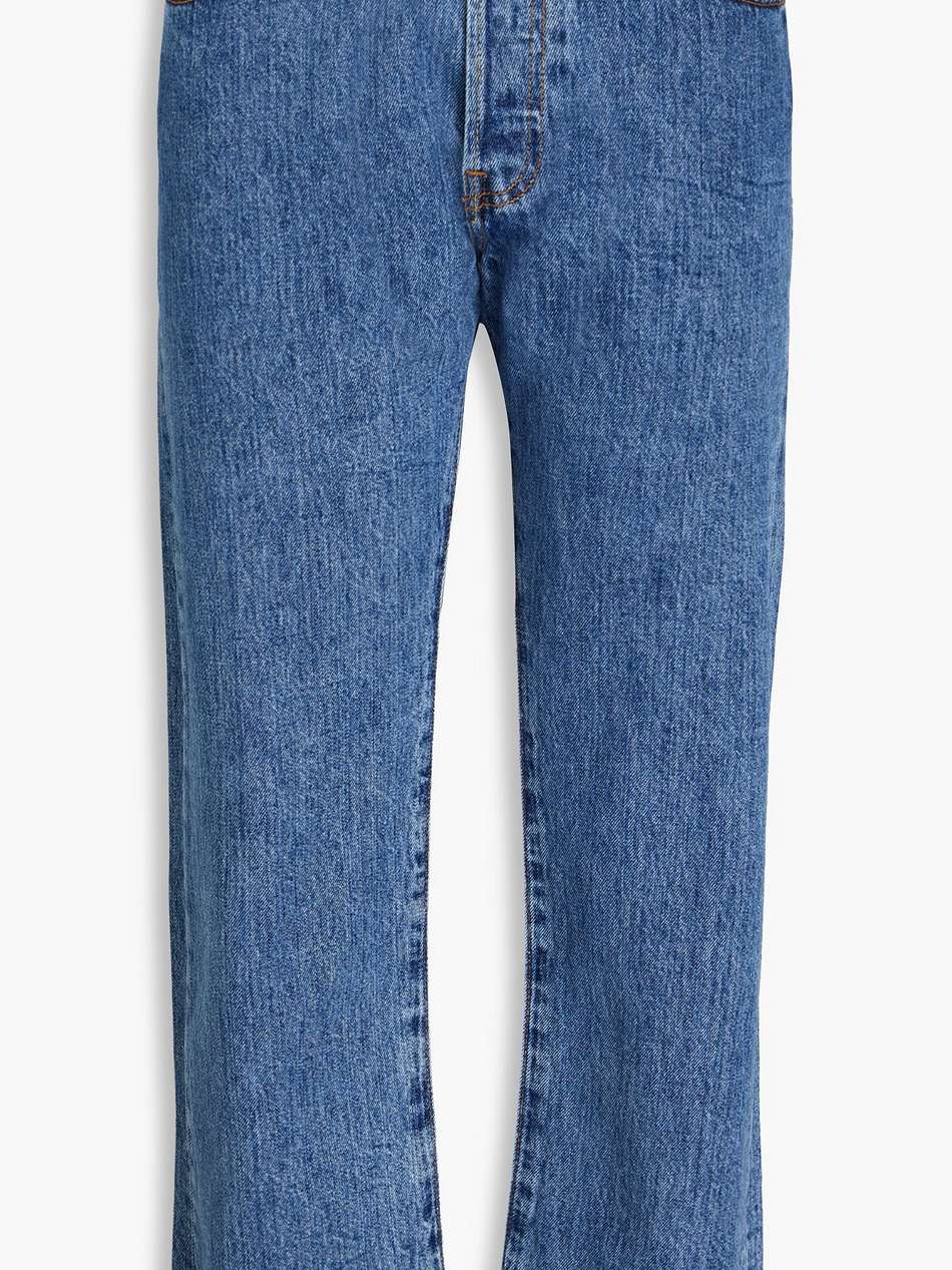 mid-rise straight-leg jeans
