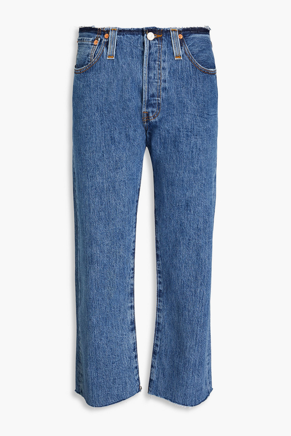 Mid-rise straight-leg jeans