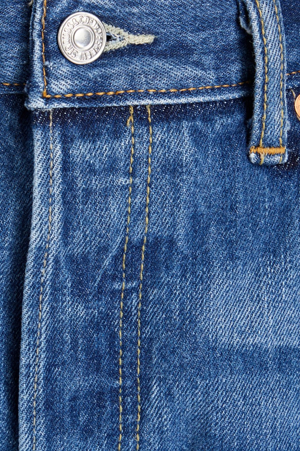 RE/DONE WITH LEVI'S ハイライズ スリムレッグジーンズ 色あせ加工
