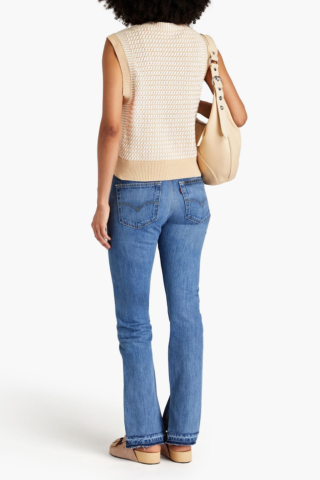 RE/DONE WITH LEVI'S ハイライズ スリムレッグジーンズ 色あせ加工