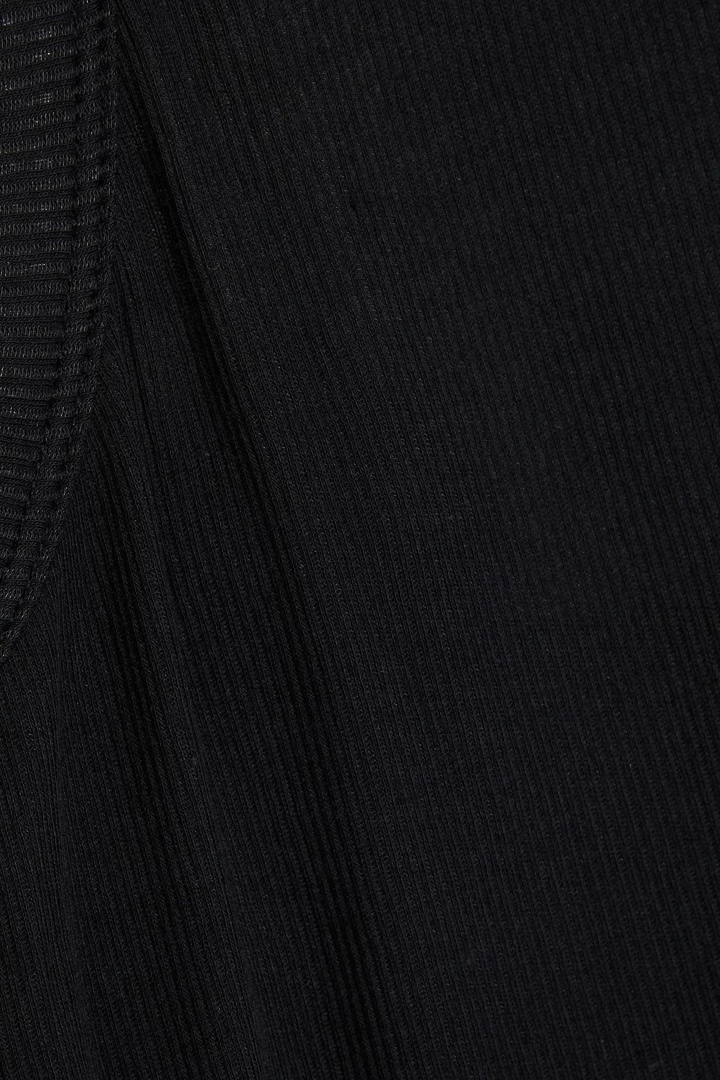 DION LEE Convertible ribbed stretch-cotton jersey top