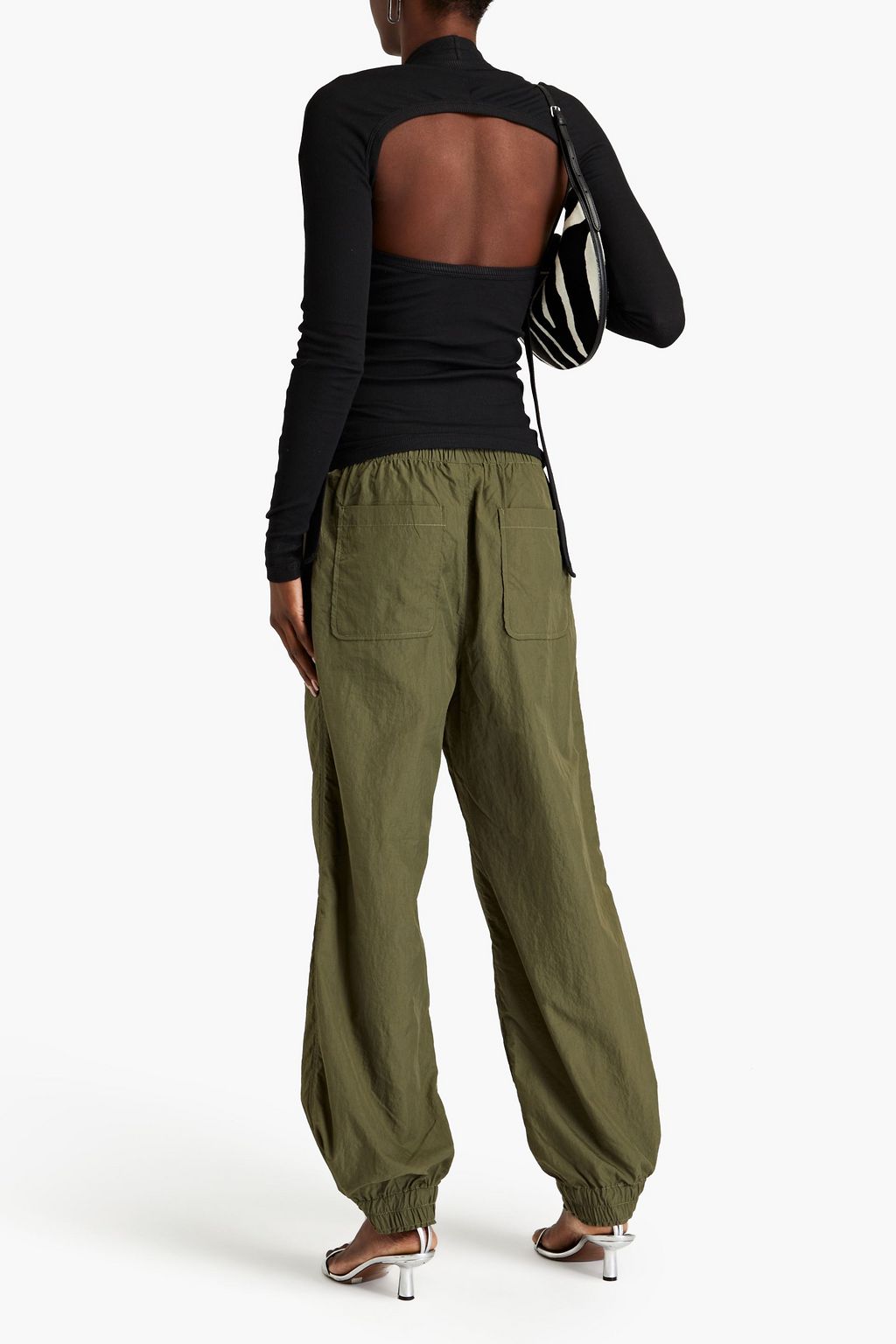 DION LEE Convertible ribbed stretch-cotton jersey top